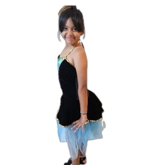 Hand Crafted Upcycled Bailarina Tutu Dress Jumpsuit Halloween Costume Blue Large - Picture 3 of 16